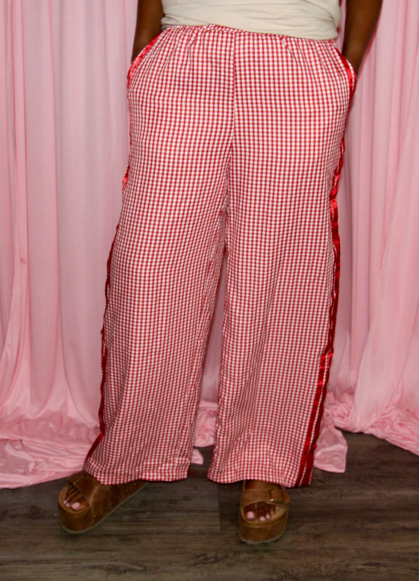 Gingham Red Pants