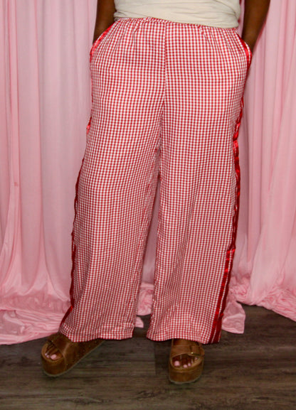 Gingham Red Pants